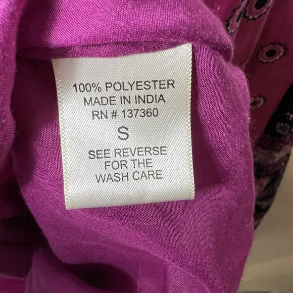 Truly 4 U Paisley Print Pleated Skirt Elastic Waist‎ Drawstring Purple Women’s S - Picture 5 of 8